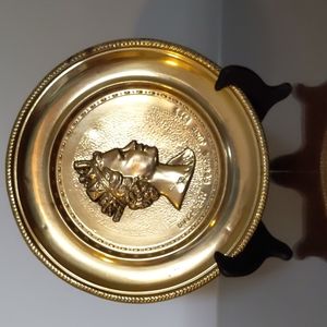 Queen Elizabeth brass coronation wall plaque